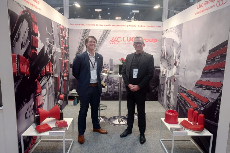 LUC Group team at OTC 2025 showcasing offshore polyurethane component